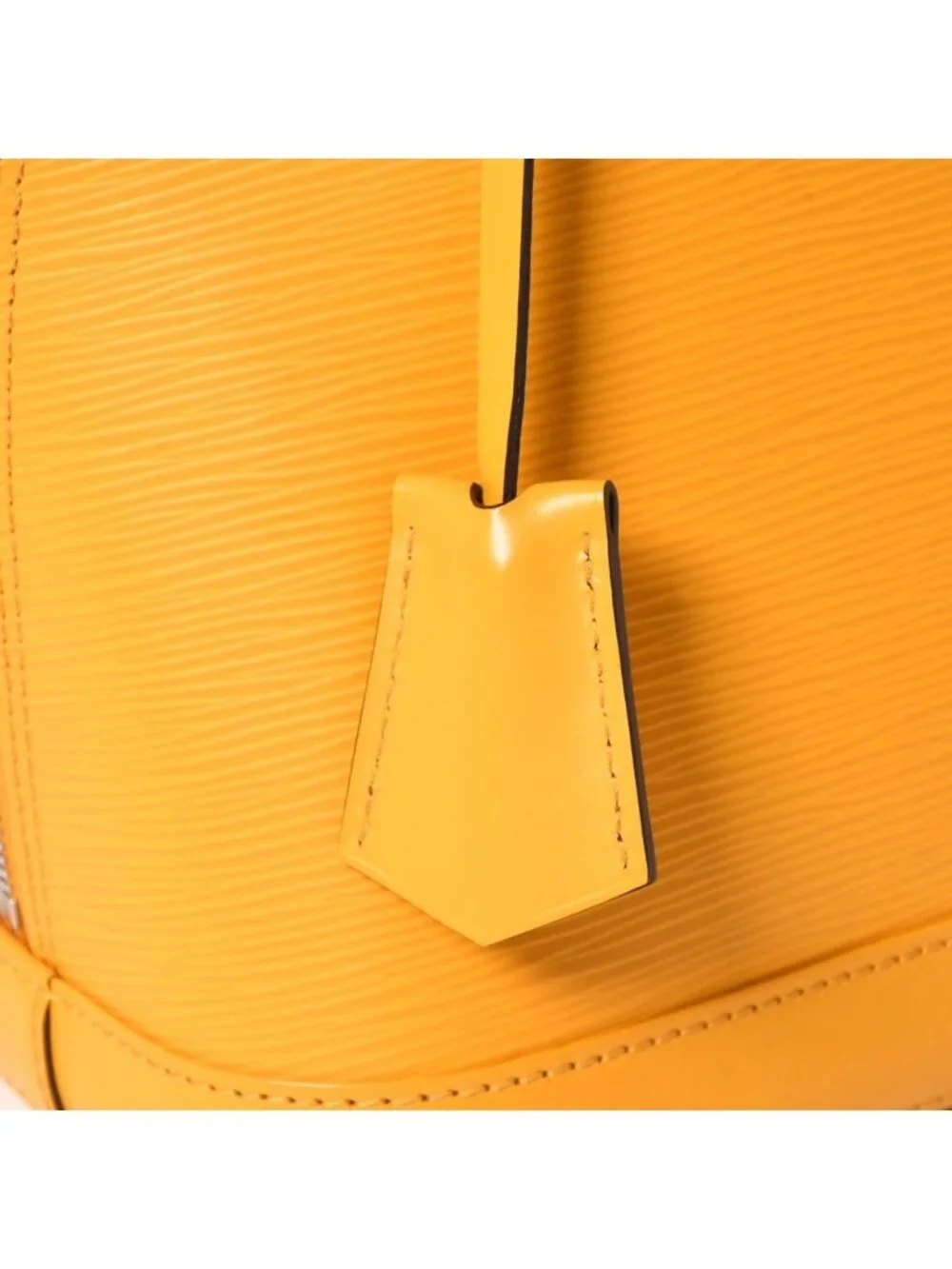 Louis Vuitton Alma Handbag Epi Leather Yellow Silver